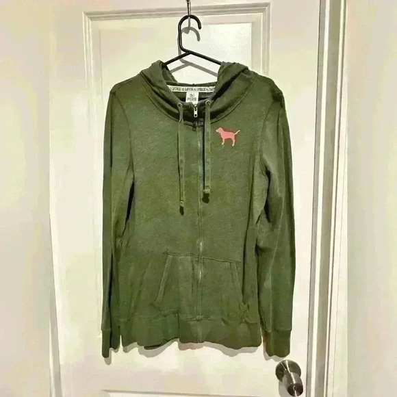 Size Medium Victoria Secrets Pink Hoodie Sweatshirt - Picture 1 of 4